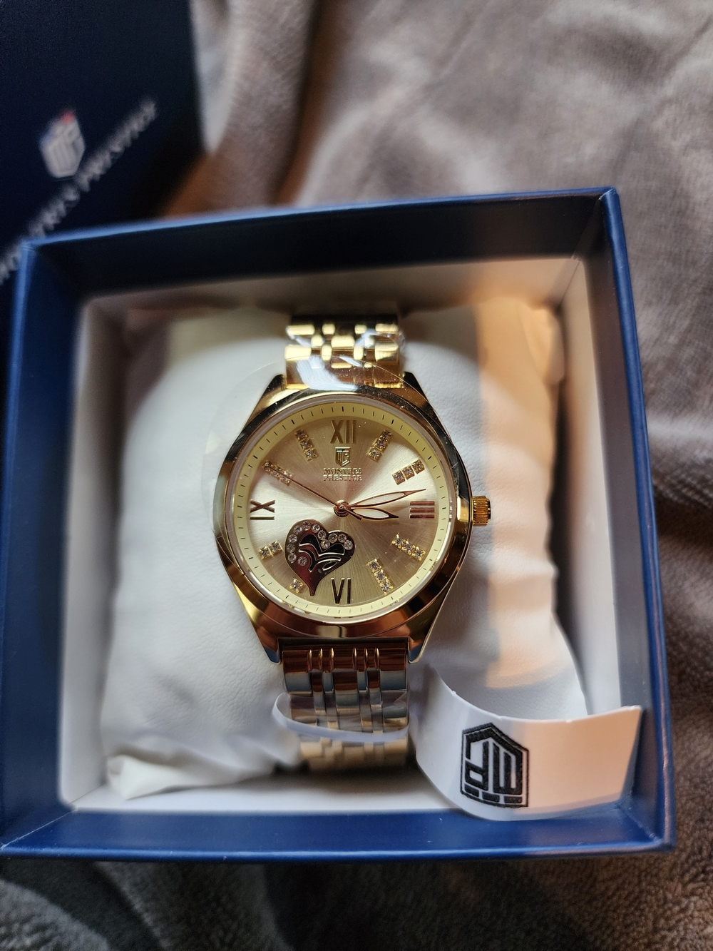 Momtres Prestige Invicta Ladies Gold-Tone Watch - Elegant Heart Accent